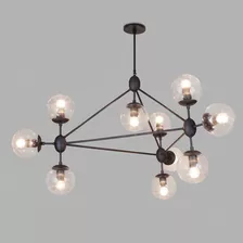 Lustre Pendente Volans Preto Contemporâneo Pd7701-10.000 110v/220v