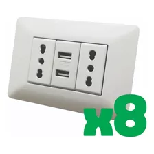 Enchufe Pared Usb Doble 8 Unidades Envio Gratis