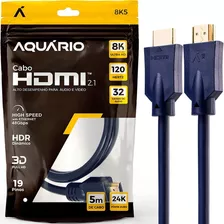 Cabo Hdmi 8k 2.1 Ultra Hd Gold 5 Metros Earc Hdr Dinâmico 5m