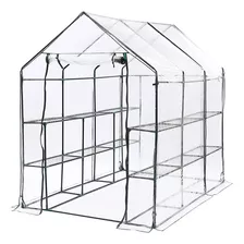 Invernadero Estructura Indoor Inv-2.1m-pvc Exterior Cultivo Uv Con Estantes