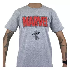 Playera Spiderman Marvel Gris Camiseta Hombre Super Héroes 