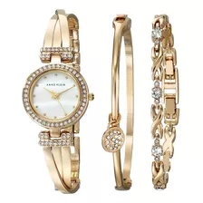 Reloj Anne Klein Con Brazalete Premium Con Detalles De Crist