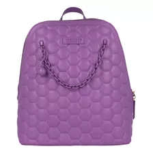 Bolsa Backpack Casual Trender Color Morado Acolchado Mujer