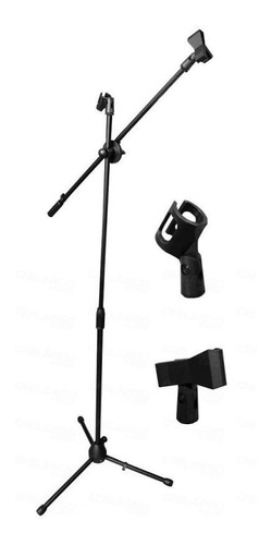 Pedestal De Microfono Con Boom Mas 2 Porta Microfono