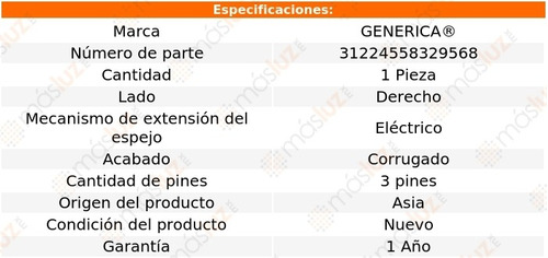 Espejo Der Elect Corrug 3 Pines Ford Thunderbird 90/95 Foto 2