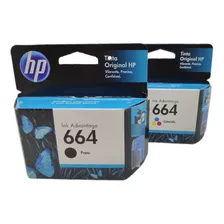 Kit Cartucho 664 Preto E Color Original Hp 2136 3636 4676