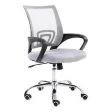 Silla De Oficina Cómoda Giratoria Regulable En Altura Gris