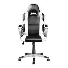 Cadeira De Escritório Trust Gxt 705 Ryon Gamer Ergonômica Preta E Branca Com Estofado De Couro Sintético