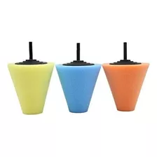 Winomo 3pcs Cone-shaped Sponge Foam Pad Polishing Wax Po