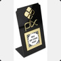 Placa Pix Qr Code Display Para Pagamentos Acrílico Preto Cor Preto E Dourado Plaquinha Balcão Loja Comércio