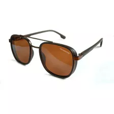 Lentes Sol Anteojos Kevingston Polarizado Hombre Kvn 8023 Lente Marrón Varilla Marrón Armazón Marrón Diseño Ocean