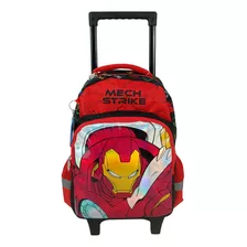 Morral Premium Con Ruedas Avergers Mechasaurus Iron Man Diseño De La Tela Multicolor