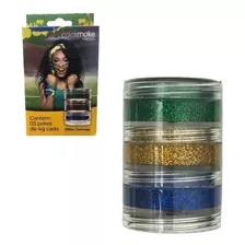 Tinta Glitter Facil Cremoso Cores Copa Brasil 3 Cores