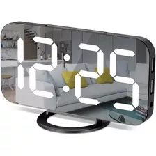 Reloj Despertador, Reloj Electrónico Con Espejo De 7 Led, Co