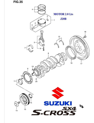 Reten Cigueal Delantero Suzuki Sx4 2.0 Motor J20b 2004-2015 Foto 3