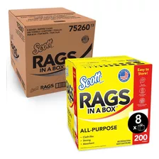 Rags In Box (75260), Blanco, 200 Toallas De Taller/c...