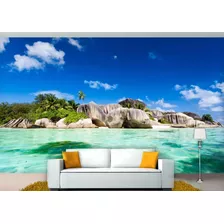 Papel De Parede 3d Paisagem Praia Mar Céu 10m² Npr01