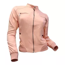 Chamarra Corta Bomber Mujer Piel De Durazno Casual 