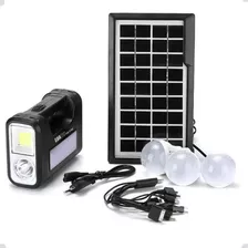 Kit Bateria Painel Solar 3 Lâmpadas Poste Prova D'água Led