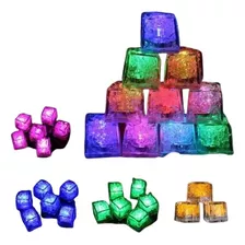 Cubitos Hielo Luminoso Luz Led Cocktail Cotillon Colores X6