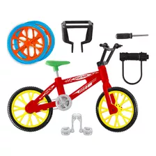 Brinquedo Bicicleta De Dedo Miniatura Kit Com 7 Acessórios