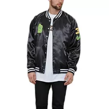 Campera Hombre Importada - Satin Baseball Jacket - Talle M