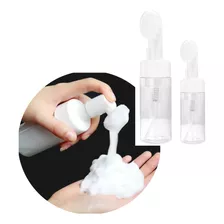 Kit 2 Frasco Espumador Com Escova De Silicone Limpeza Facial