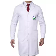 Jaleco Biologia Bordado Gabardine Masculino + Nome