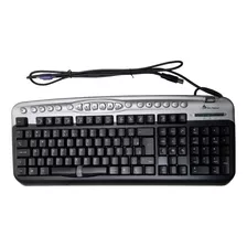 Teclado Clone Office Keyboard Ps2 C/ Scroll Leitor Pen-drive