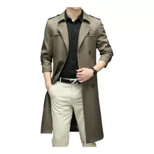 Gabardina Larga Para Hombre Abrigo Casual De Moda