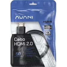 Cabo Hdmi 50cm 2.0 19 Pinos Ethernet 4k Ultra Hd 3d 2160p