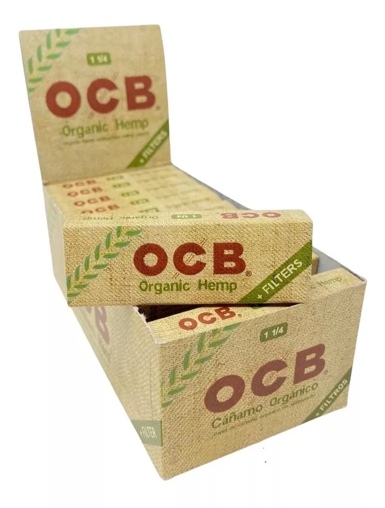 1 Cajita De Ocb Organico #9 (1 1/4) + Tips Filtros De Carton