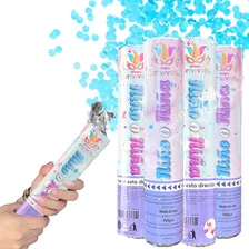 4 Mini Bazuca Revelación Género Azul Bebé Niño Gender Shower