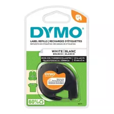 Fita Dymo 18771 Para Tecido Preto No Branco 12mm X 2mts