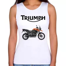 Regata Feminina Moto Triumph Tiger 800 Xca Laranja