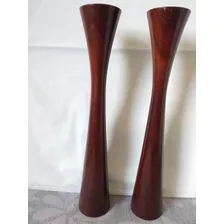 Finos Candelabros Altos De Madera 