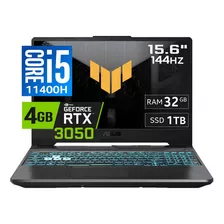 Asus Tuf F15 Core I5 11400h 32gb 1tb Ssd Rtx3050 15.6' 144hz Color Negro