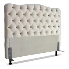 Cabeceira De Cama Box Casal 138cm Dunas Suede Veludo Bege.