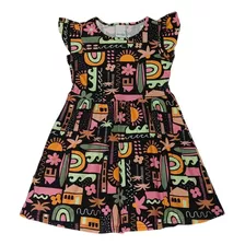 Vestido Curto Mangas Curta Feminino Menina Infantil Criança