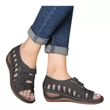 Las Mujeres Señoras Peep Toe Hueco Cuñas Zapatos Sandals1109