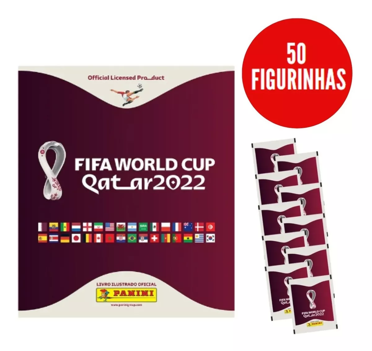 Álbum Da Copa Do Mundo Fifa Qatar 2022 + 50 Figurinhas
