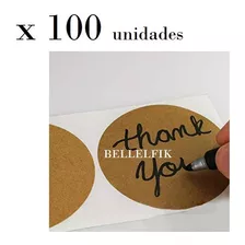 100x Etiqueta Adhesiva Decorativa Kraft Ó Pizarra Sticker