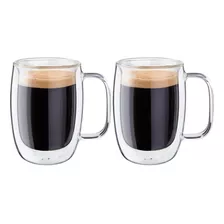 Taza Termica Doble Pared 400ml Vidrio Borosilicato 2 Unidade