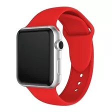Pulseira Silicone Compatível Com Apple Watch 42mm 44mm Red
