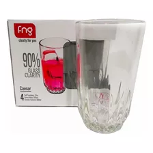 Vasos De Vidrio En Set X 4 Unidades 350ml - Sheshu Home