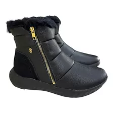 Bota Feminina Cano Curto Couro Leve Usaflex 3509