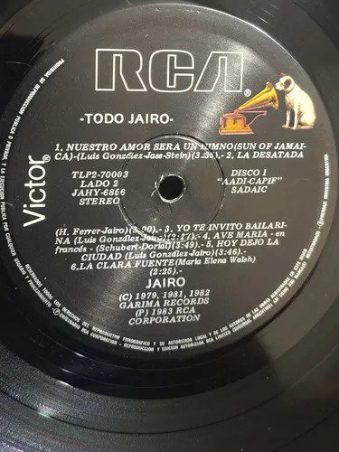 Jairo - Todo Jairo - vinilo 1985