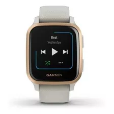 Smartwatch Garmin Venu Venu Sq - Music Edition 1.3 Caja 40mm De Polímero Reforzado Con Fibra Light Sand, Malla Light Sand De Silicona Y Bisel Rose Gold De Aluminio Anodizado