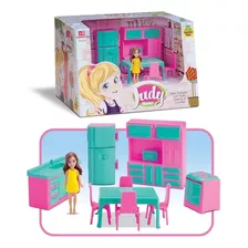 Boneca Judy Coleção Brinquedo Mini Cozinha 9pc 0405