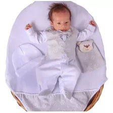 Saída Maternidade Conjunto Bebê Menino Elegance Urso Realeza